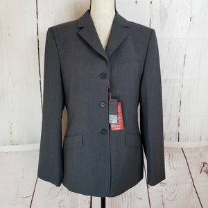 Greiff Blazer Jacket Sz 40 Gray Button Front